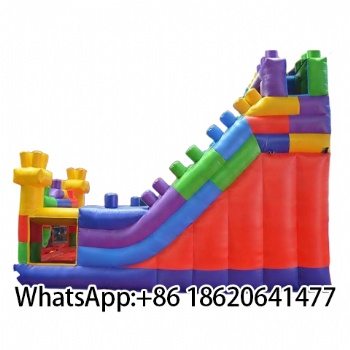 Inflatable Building Blocks Outdoor Jumping Castle with Slide Bounce House for Sale