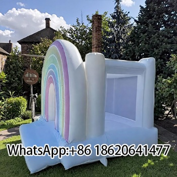 Hot Sale PVC Rainbow Inflatable Bounce House Elegant Jumping Castle for Wedding Events
