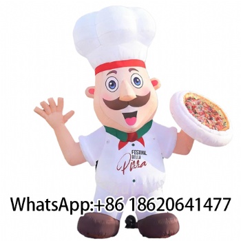 Popular Inflatable Cartoon Chef Pizza Statue Outdoor Mall Advertising Decoration