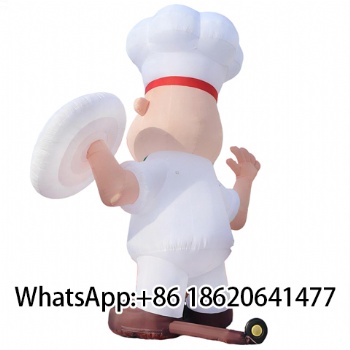 Popular Inflatable Cartoon Chef Pizza Statue Outdoor Mall Advertising Decoration