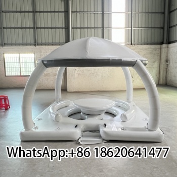 Top Selling Inflatable White Buoyant Tent House Floating Dock for Water Park