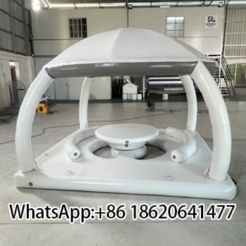 Top Selling Inflatable White Buoyant Tent House Floating Dock for Water Park