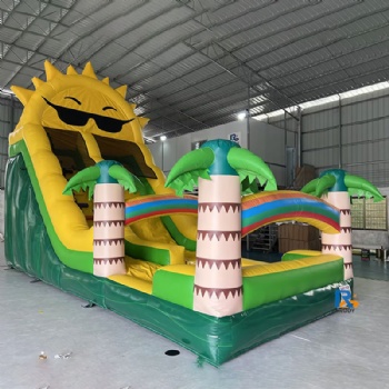 Sunny Vibes Inflatable Slide Castle bouncing castle inflatable outdoor with pool