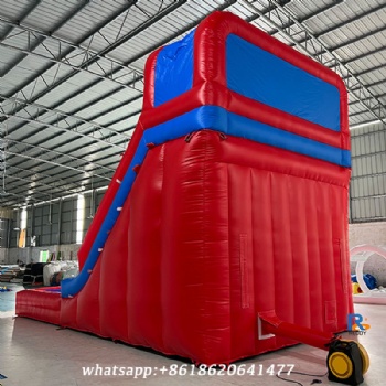 red-and-blue inflatable slide inflatable swimming pool with slide