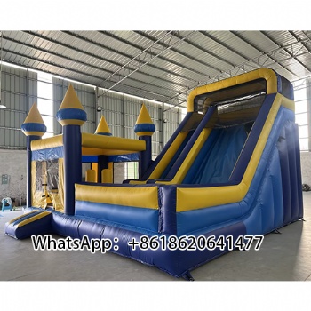 Modular Rainbow Inflatable Bouncy Castle with Slide and Custom Logo for Kids Parties