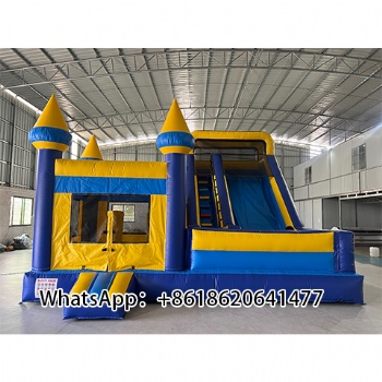 Modular Rainbow Inflatable Bouncy Castle with Slide and Custom Logo for Kids Parties