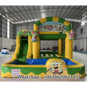 Customized Sponge SquarePants Bouncy Castle Inflatable Trampoline water Slide Set