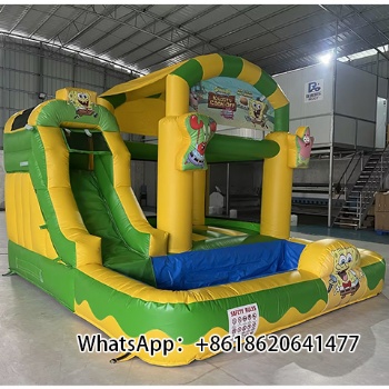 Customized Sponge SquarePants Bouncy Castle Inflatable Trampoline water Slide Set