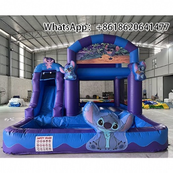Factory Customized Stitch Inflatable Slide Trampoline Combination Bouncy Castle