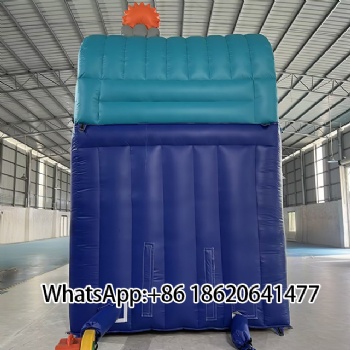 Colorful Tropical Inflatable Slide and Pool Setup