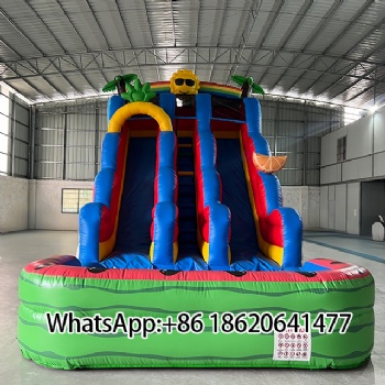 Watermelon - Themed Double - Lane Inflatable Water Slide