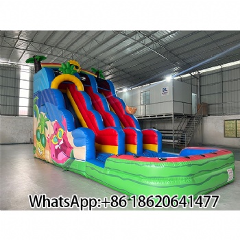 Watermelon - Themed Double - Lane Inflatable Water Slide