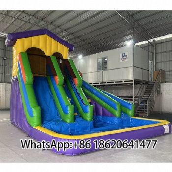 Colorful Inflatable Water Slide with Pool