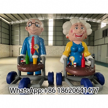 Whimsical Inflatable Grandpa & Grandma on Wheelchairs