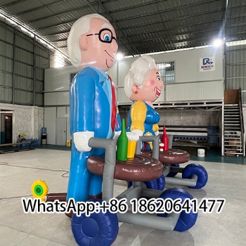 Whimsical Inflatable Grandpa & Grandma on Wheelchairs
