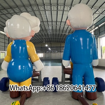Whimsical Inflatable Grandpa & Grandma on Wheelchairs