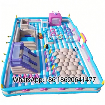 Pastel Inflatable Playground: Dive into Ball Pits, Slide Down & Conquer Colorful Obstacles!