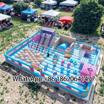 Pastel Inflatable Playground: Dive into Ball Pits, Slide Down & Conquer Colorful Obstacles!