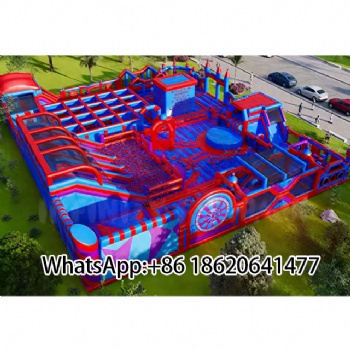Inflatable Red - Blue Wonder Land: Slide Escapes, Obstacle Challenges & Bounce Galaxies Await!