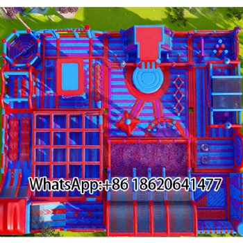 Inflatable Red - Blue Wonder Land: Slide Escapes, Obstacle Challenges & Bounce Galaxies Await!