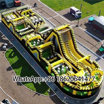 Inflatable Obstacle Course: Navigate Slides, Bounce Pads & Zigzag Challenges!