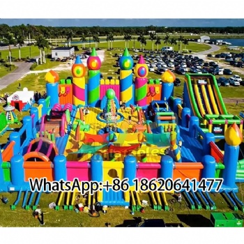 Outdoor Party Inflatable Playground - Massive Castle & Slide Setup