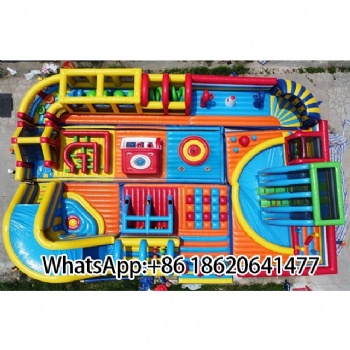 Inflatable Adventure Park: Multi - Obstacle & Slide Combo