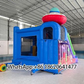 Space Adventure Inflatable Bouncer with Slide and Alien Character