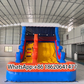 Vibrant Inflatable Double - Lane Slide with Color - Block Design