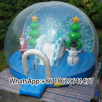 Inflatable Christmas Snow Globe with Tree & Santa Elements