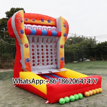 Giant Inflatable 4-in-a -Row Basketball Game:Interactive Fun with Blower+20Balls