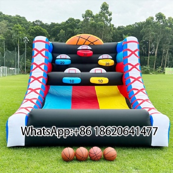 School Event Inflatable Basketable Games:5Hoops,4 Balls & Blower