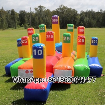 Backyard Infalatable Toss Game:Score-Marked Throwing Rings Fun