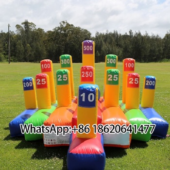 Backyard Infalatable Toss Game:Score-Marked Throwing Rings Fun