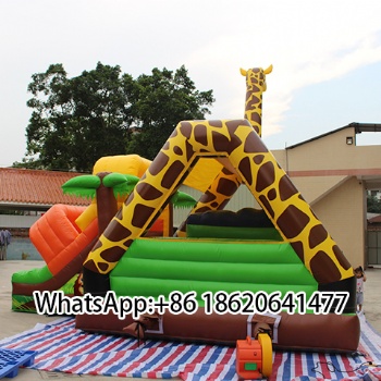 Colorful Giraffe Inflatable Bounce Castle,Great for Kid's Birthday Events