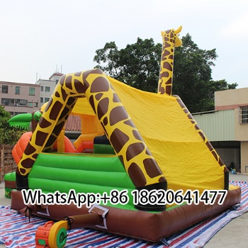 Colorful Giraffe Inflatable Bounce Castle,Great for Kid's Birthday Events