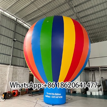 Rainbow-Striped Inflatable Hot Air Ballon Display Prop