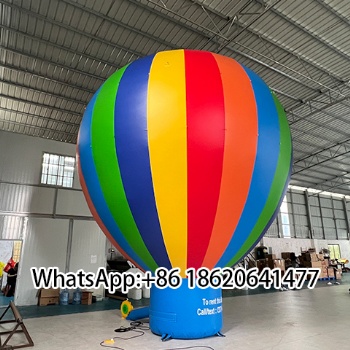 Rainbow-Striped Inflatable Hot Air Ballon Display Prop