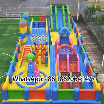 Massive Colorful Inflatable Playground:Kid's Ultimate Fun Spot