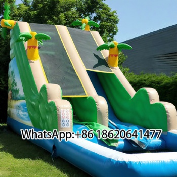 Tropical Inflatable Slide:Double the Fun for Summer Water Play