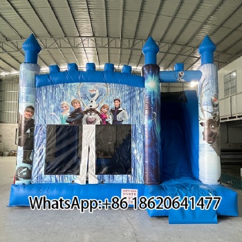 Frozen-Themed Inflatable Bounce Castle with Slide: Perfect for Kids' Parties