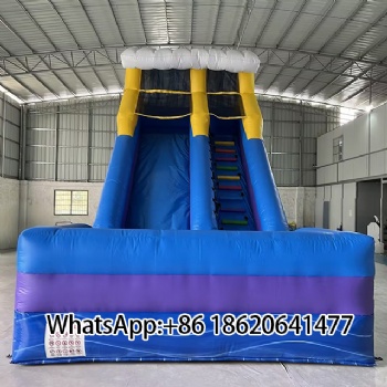 Dual - Lane Aqua Dash: The Cloud - Crowned Inflatable Ride