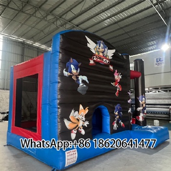 Sonic - Themed Inflatable Bounce House with Slide
