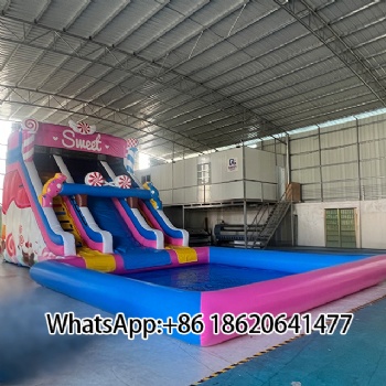 Sweet” - Themed Inflatable Water Slide with Pool