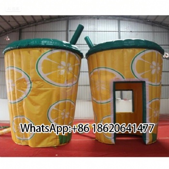 Inflatable Drink Cup - Shaped Bounce House with Lemon Design
