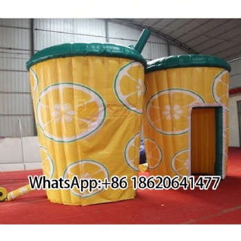 Inflatable Drink Cup - Shaped Bounce House with Lemon Design