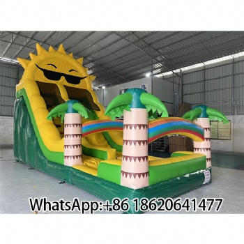Inflatable Water Slide with Tropical Theme – Ideal for Outdoor Amusement
