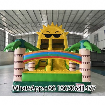Inflatable Water Slide with Tropical Theme – Ideal for Outdoor Amusement