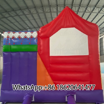 Colorful Inflatable Playground with Clown & Circus Design