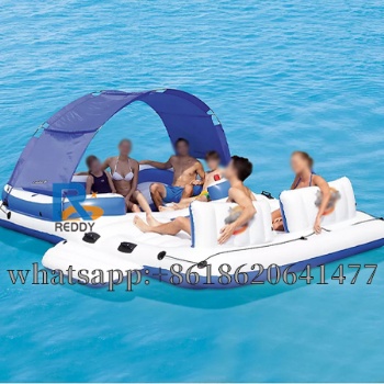 Enjoying lounge inflatable island water island